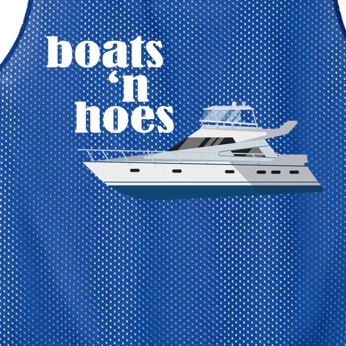 Boats N Hoes Funny Boating Mesh Reversible Basketball Jersey Tank