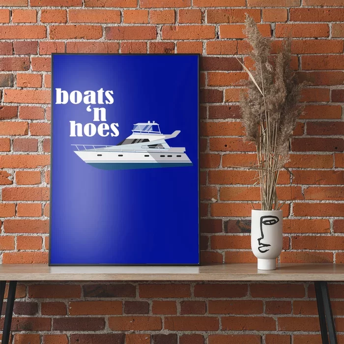 Boats N Hoes Funny Boating Poster