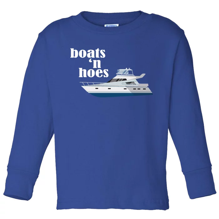 Boats N Hoes Funny Boating Toddler Long Sleeve Shirt