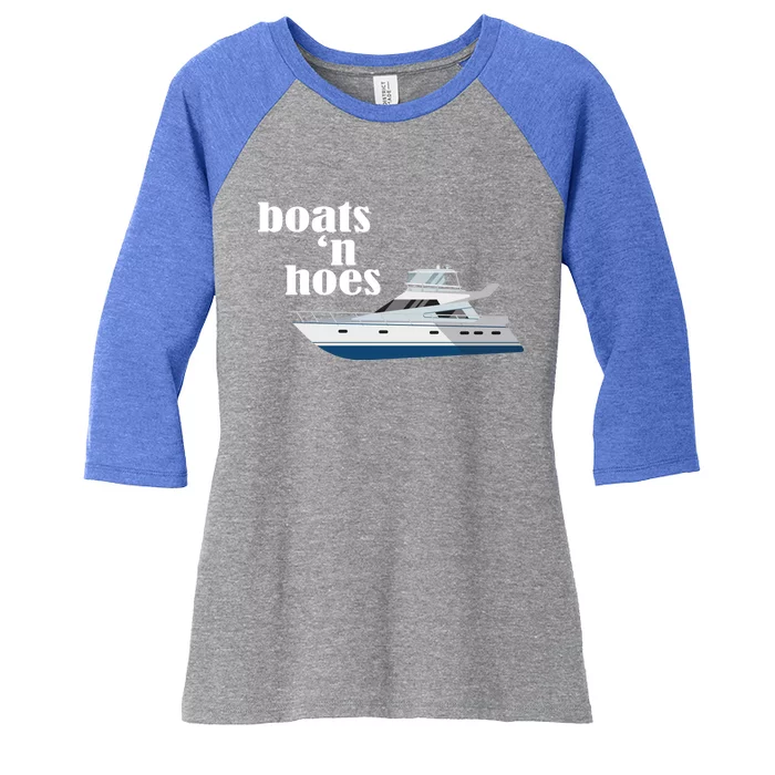 Boats N Hoes Funny Boating Women's Tri-Blend 3/4-Sleeve Raglan Shirt