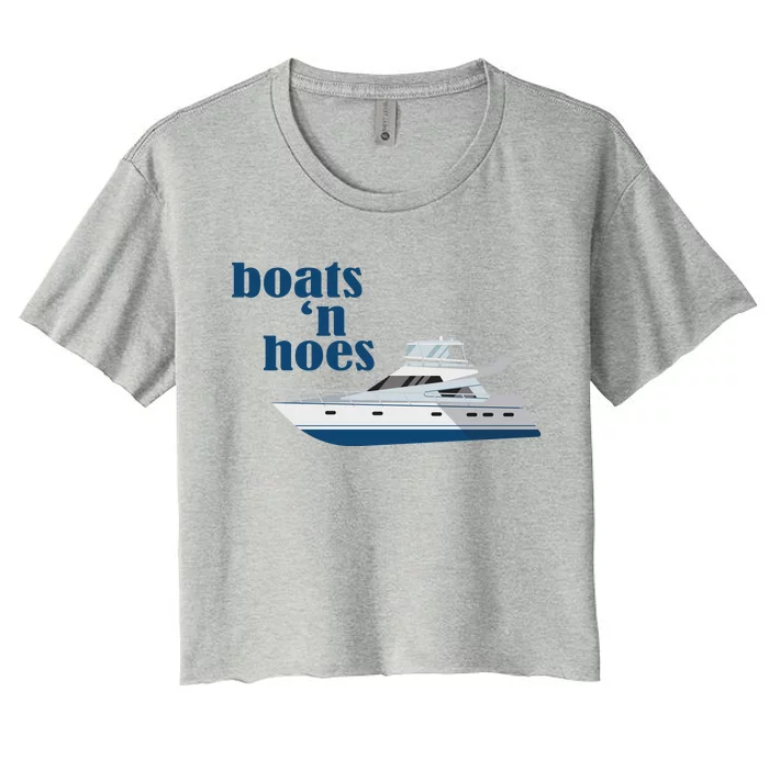 Boats N Hoes Funny Boating Women's Crop Top Tee