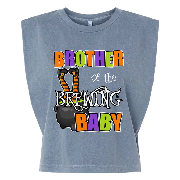 Brother Of Brewing Baby Halloween Theme Baby Shower Spooky Garment-Dyed Women's Muscle Tee