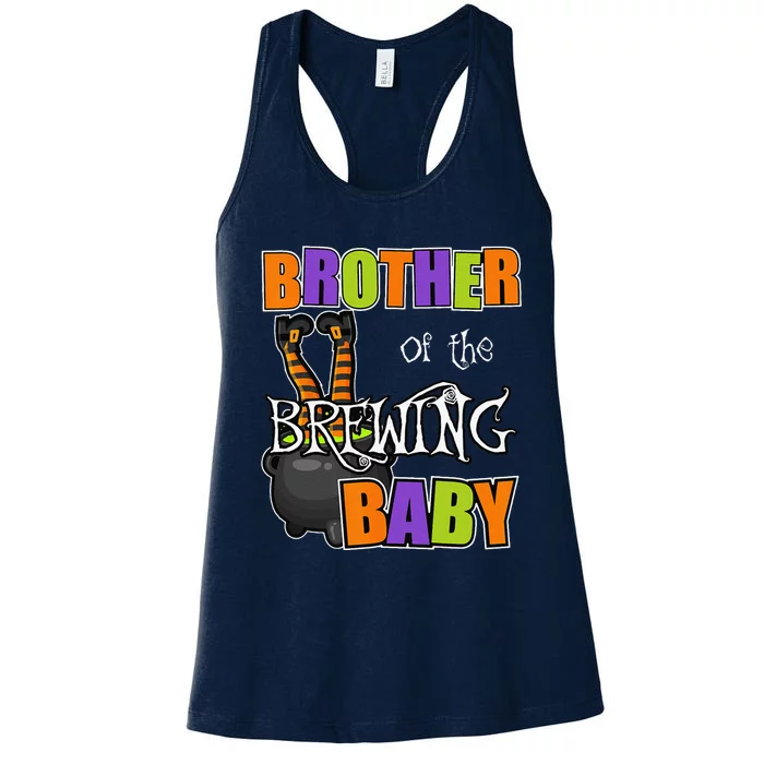 Brother Of Brewing Baby Halloween Theme Baby Shower Spooky Women's Racerback Tank