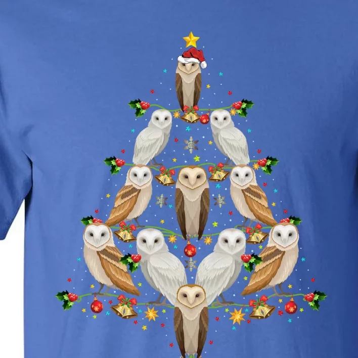 Barn Owl Bird Christmas Tree Gift Funny Christmas Barn Owl Gift Tall T-Shirt