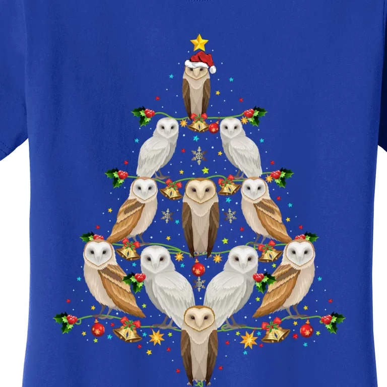 Barn Owl Bird Christmas Tree Gift Funny Christmas Barn Owl Gift Women's T-Shirt