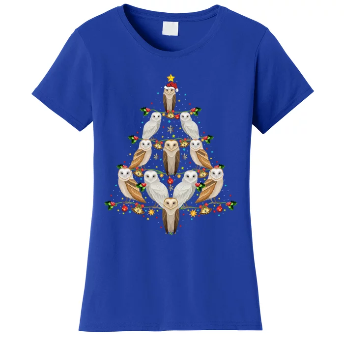 Barn Owl Bird Christmas Tree Gift Funny Christmas Barn Owl Gift Women's T-Shirt