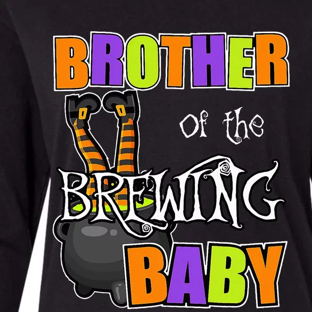 Brother Of Brewing Baby Halloween Theme Baby Shower Spooky Womens Cotton Relaxed Long Sleeve T-Shirt