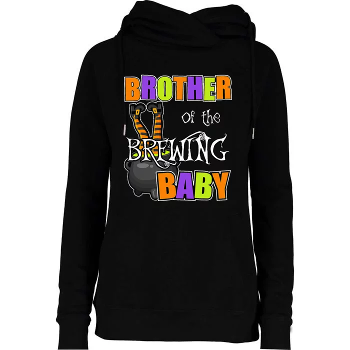 Brother Of Brewing Baby Halloween Theme Baby Shower Spooky Womens Funnel Neck Pullover Hood