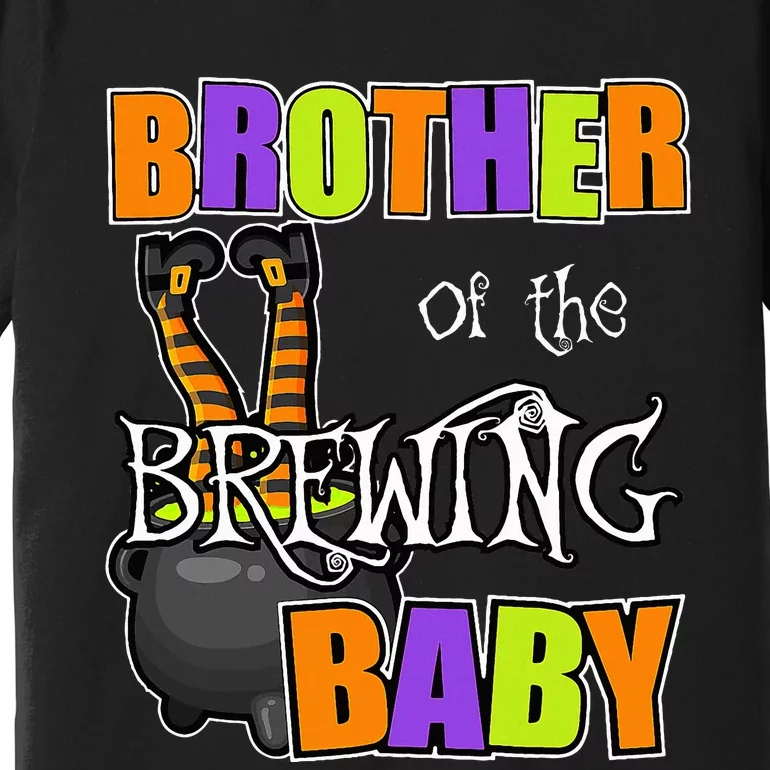 Brother Of Brewing Baby Halloween Theme Baby Shower Spooky Premium T-Shirt