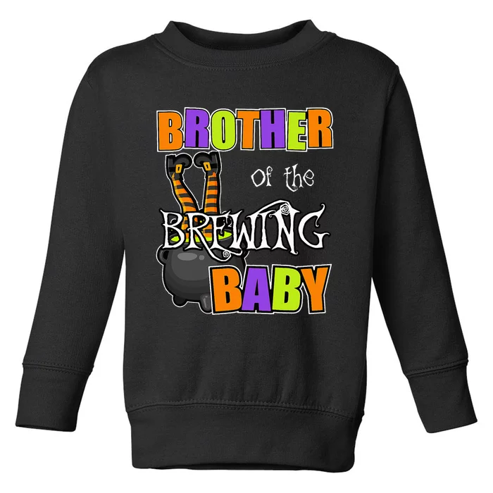 Brother Of Brewing Baby Halloween Theme Baby Shower Spooky Toddler Sweatshirt