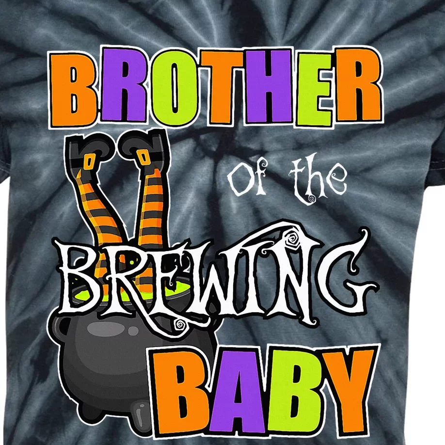 Brother Of Brewing Baby Halloween Theme Baby Shower Spooky Kids Tie-Dye T-Shirt