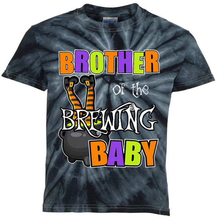 Brother Of Brewing Baby Halloween Theme Baby Shower Spooky Kids Tie-Dye T-Shirt