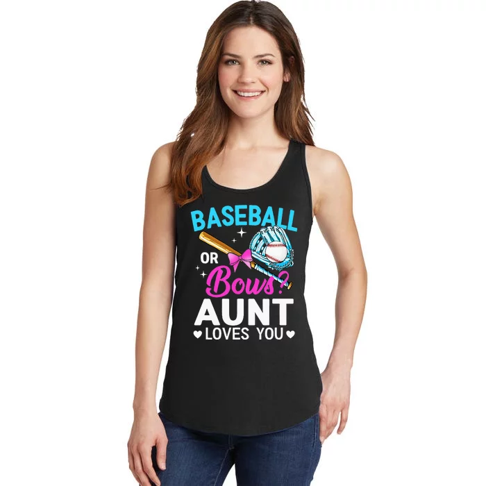 Baseball Or Bows Aunt Loves You Gender Reveal Ladies Essential Tank