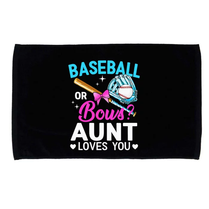 Baseball Or Bows Aunt Loves You Gender Reveal Microfiber Hand Towel