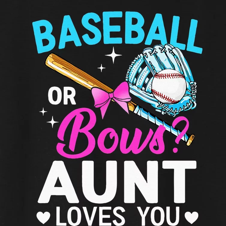 Baseball Or Bows Aunt Loves You Gender Reveal Women's Crop Top Tee