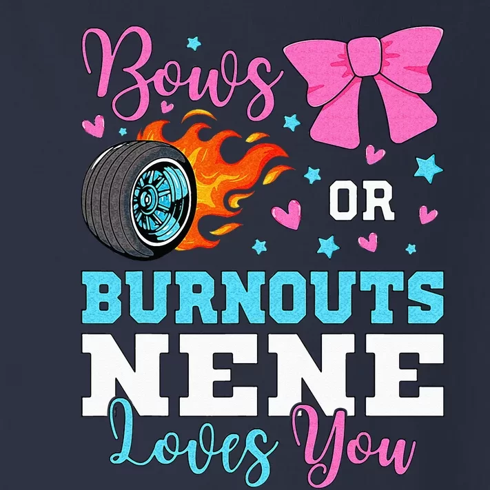 Burnouts Or Bows Nene Loves You Gender Reveal Party Baby Toddler Long Sleeve Shirt