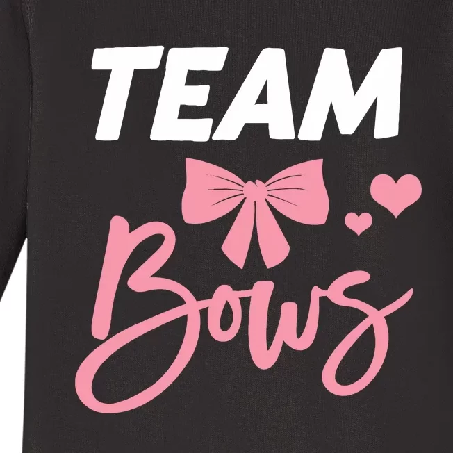 Burnouts Or Bows Team Boy Team Girl Gender Reveal Baby Long Sleeve Bodysuit