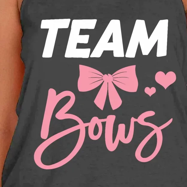 Burnouts Or Bows Team Boy Team Girl Gender Reveal Women's Knotted Racerback Tank