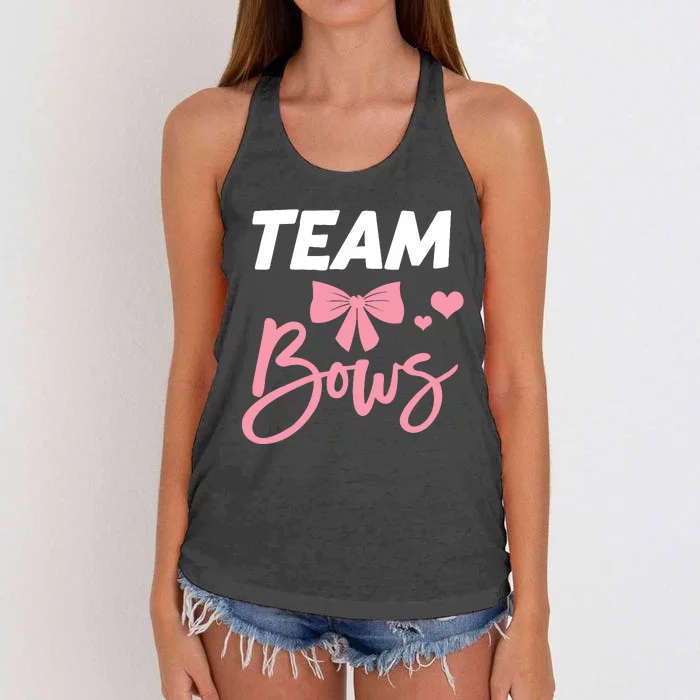 Burnouts Or Bows Team Boy Team Girl Gender Reveal Women's Knotted Racerback Tank