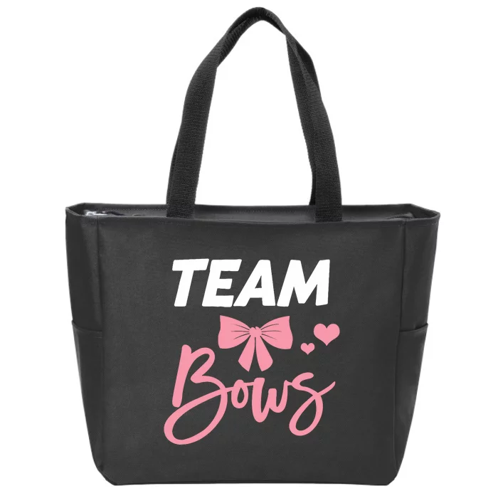 Burnouts Or Bows Team Boy Team Girl Gender Reveal Zip Tote Bag