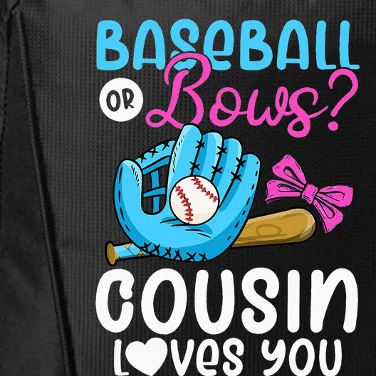 Baseball Or Bows Cousin Loves You Pink or Blue Gender Reveal City Backpack