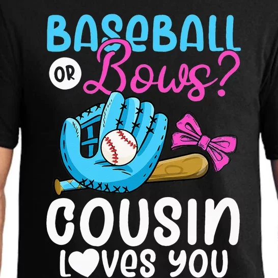 Baseball Or Bows Cousin Loves You Pink or Blue Gender Reveal Pajama Set