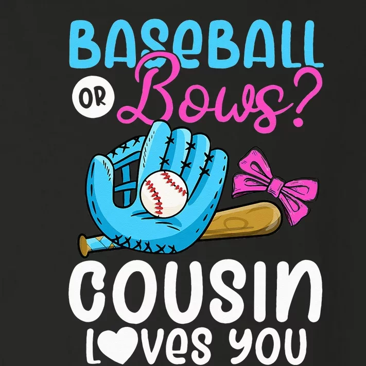 Baseball Or Bows Cousin Loves You Pink or Blue Gender Reveal Toddler Long Sleeve Shirt