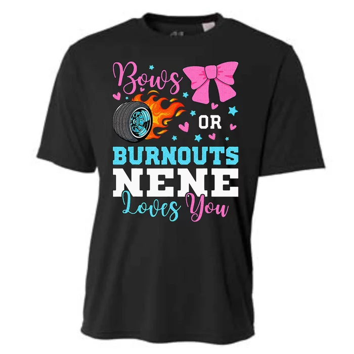 Burnouts Or Bows Nene Loves You Gender Reveal Party Baby Cooling Performance Crew T-Shirt