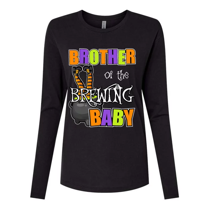 Brother Of Brewing Baby Halloween Theme Baby Shower Spooky Womens Cotton Relaxed Long Sleeve T-Shirt