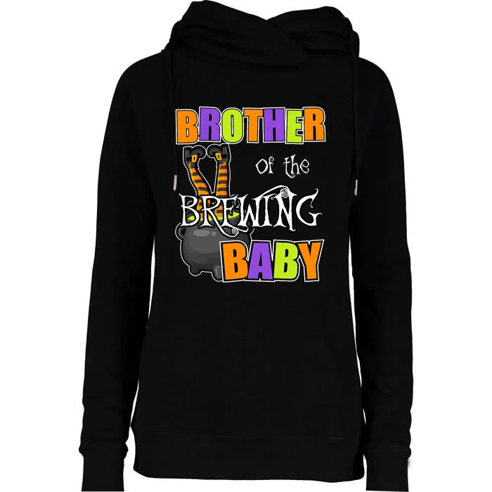 Brother Of Brewing Baby Halloween Theme Baby Shower Spooky Womens Funnel Neck Pullover Hood