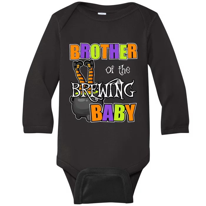 Brother Of Brewing Baby Halloween Theme Baby Shower Spooky Baby Long Sleeve Bodysuit