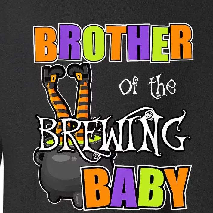 Brother Of Brewing Baby Halloween Theme Baby Shower Spooky Toddler Sweatshirt