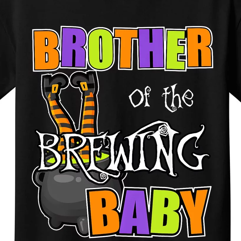 Brother Of Brewing Baby Halloween Theme Baby Shower Spooky Kids T-Shirt