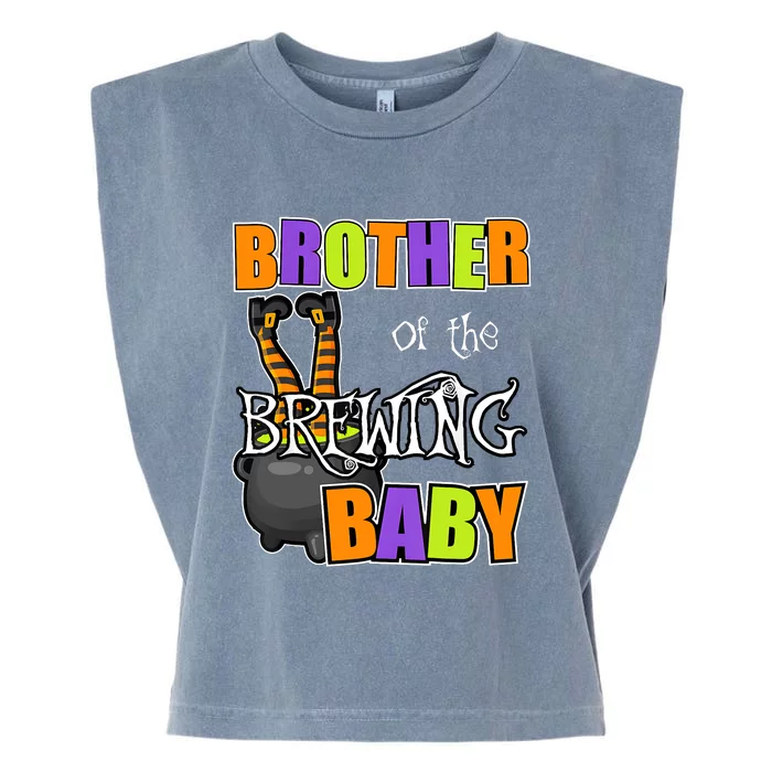 Brother Of Brewing Baby Halloween Theme Baby Shower Spooky Garment-Dyed Women's Muscle Tee