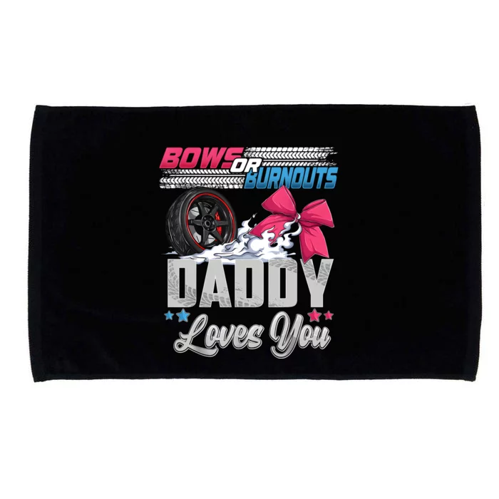 Burnouts Or Bows Gender Reveal Party Announcement Daddy Microfiber Hand Towel