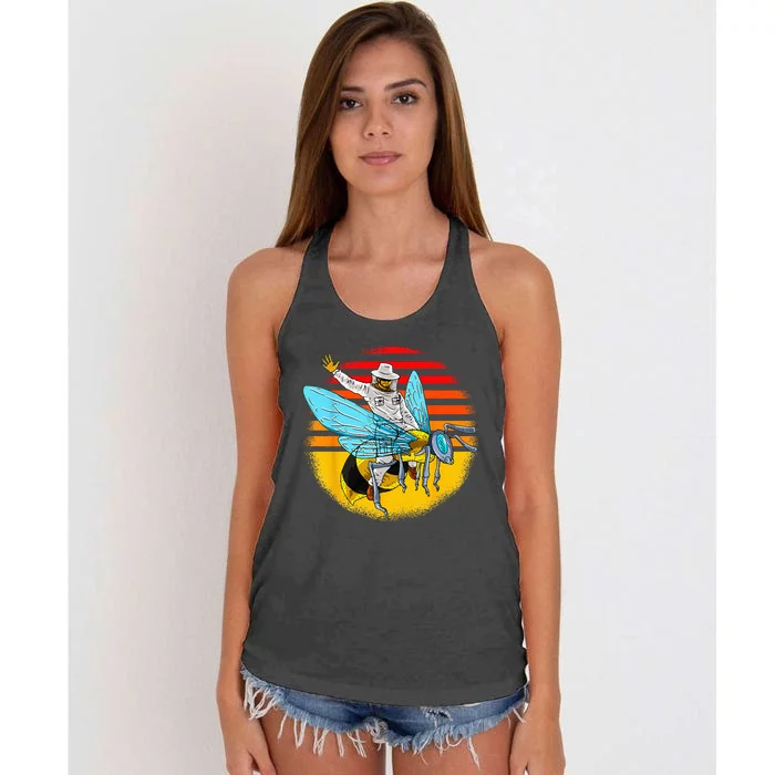 Beekeeper Outfit Beekeeping Funny Gift Idea Women's Knotted Racerback Tank