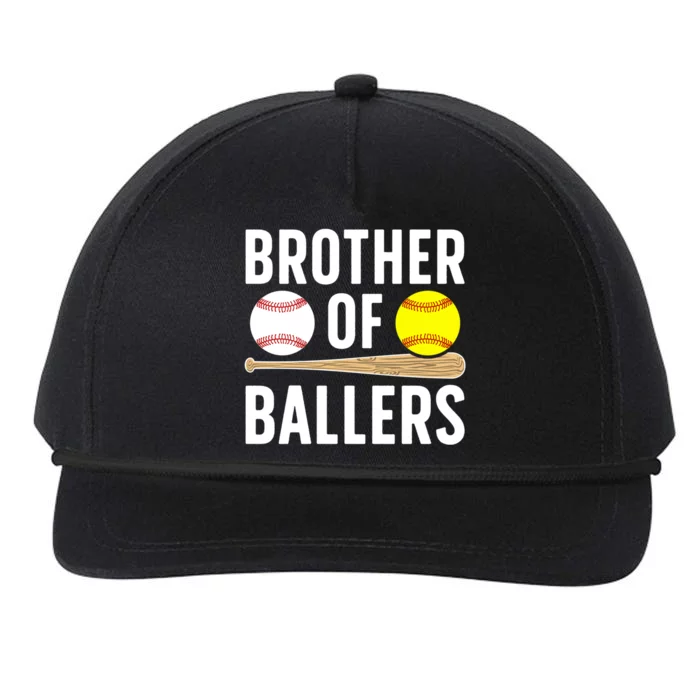 Brother Of Ballers Softball Baseball Brother Gift Snapback Five-Panel Rope Hat