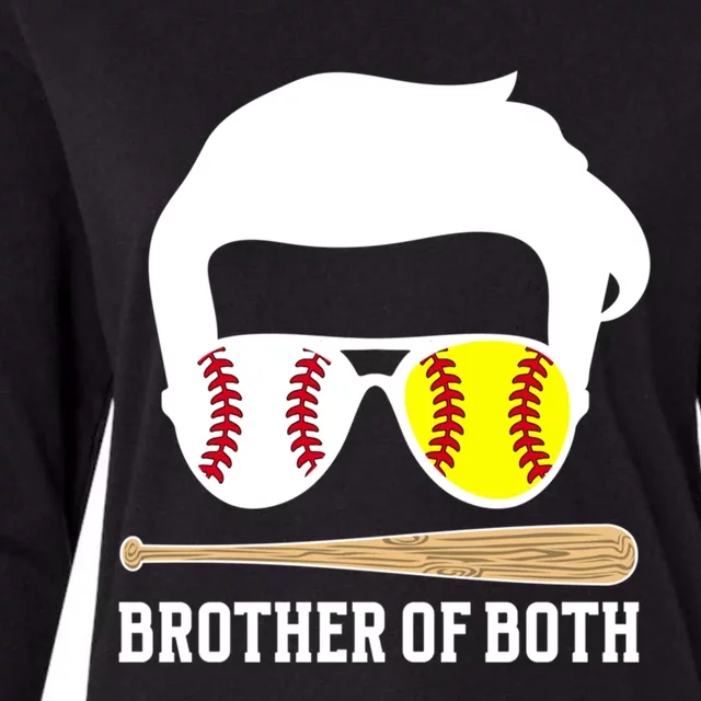 Brother Of Both Baseball Softball Brother Meaningful Gift Womens Cotton Relaxed Long Sleeve T-Shirt