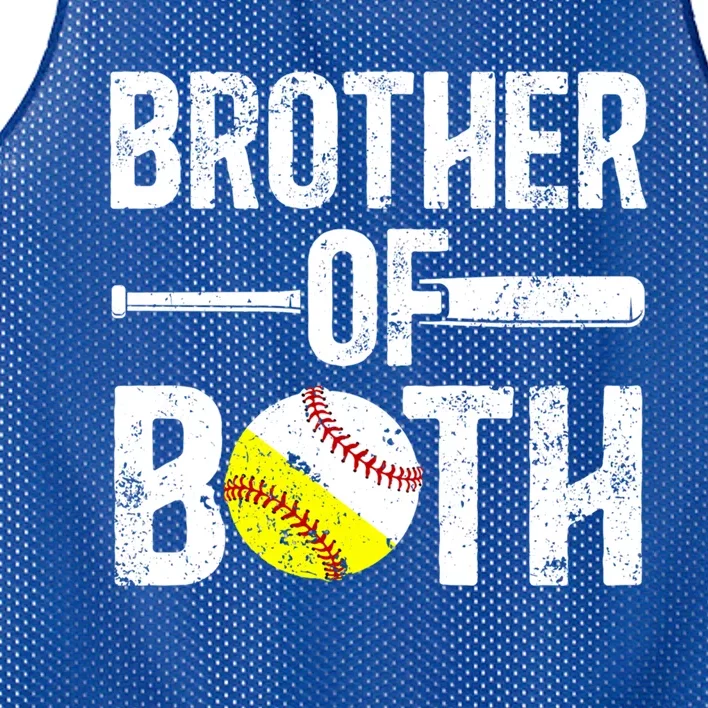 Brother Of Both Softball Baseball Brother Gift Mesh Reversible Basketball Jersey Tank