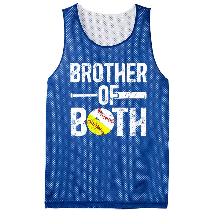 Brother Of Both Softball Baseball Brother Gift Mesh Reversible Basketball Jersey Tank