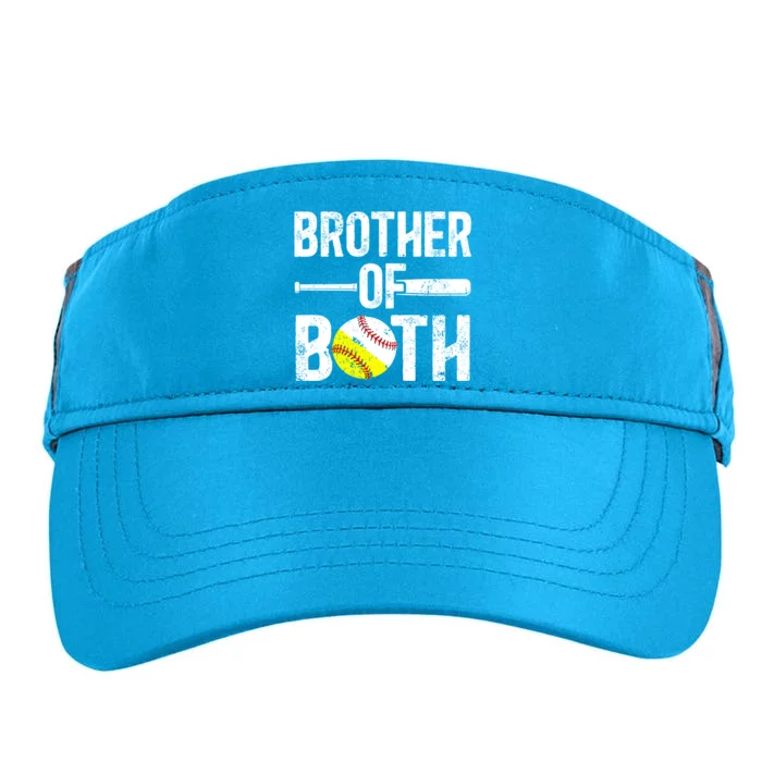 Brother Of Both Softball Baseball Brother Gift Adult Drive Performance Visor