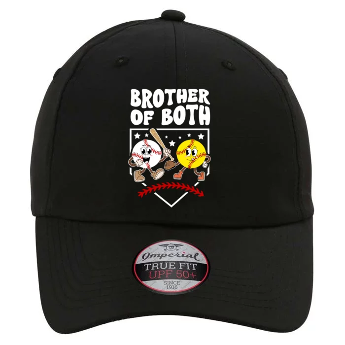 Brother Of Both Groovy Softball Baseball Brother Gift The Original Performance Cap