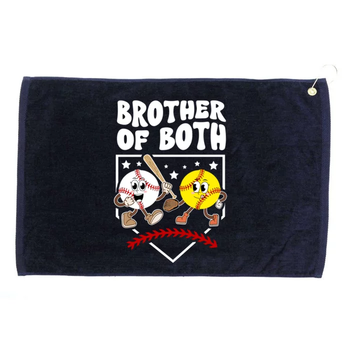 Brother Of Both Groovy Softball Baseball Brother Gift Grommeted Golf Towel