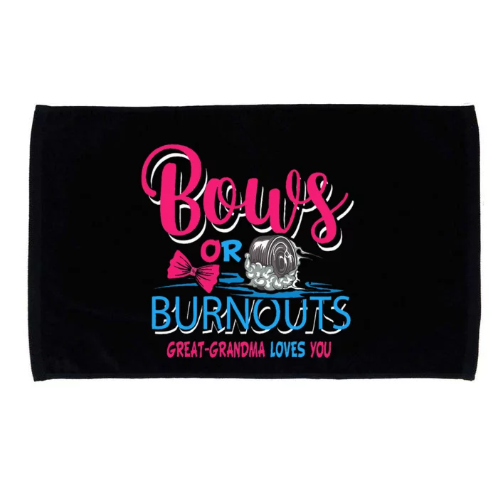 Burnouts Or Bows Gender Reveal Baby Great Grandma Microfiber Hand Towel