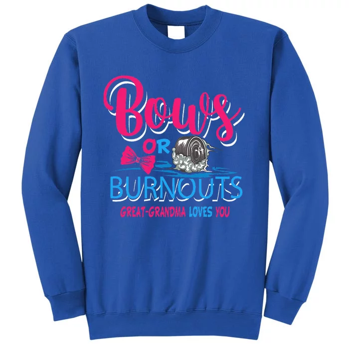 Burnouts Or Bows Gender Reveal Baby Great Grandma Sweatshirt