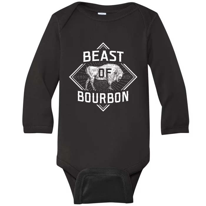 Beast Of Bourbon American Bison Buffalo Lover Wildlife Baby Long Sleeve Bodysuit