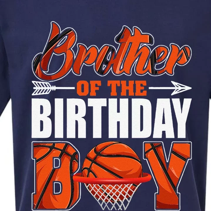 Brother Of Birthday Boy Basketball Matching Family Party Sueded Cloud Jersey T-Shirt