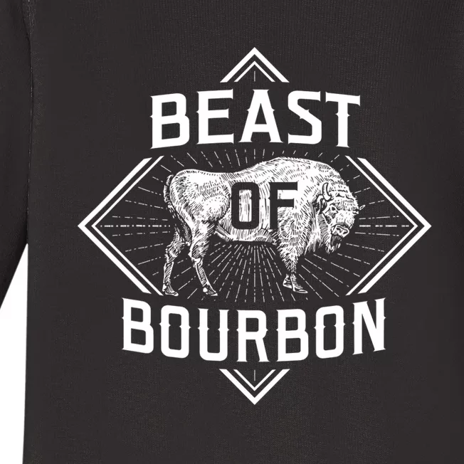 Beast Of Bourbon American Bison Buffalo Lover Wildlife Baby Long Sleeve Bodysuit