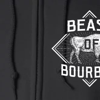 Beast Of Bourbon American Bison Buffalo Lover Wildlife Full Zip Hoodie