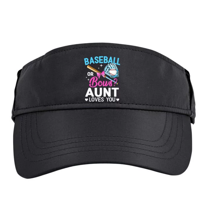 Baseball Or Bows Your Aunt Loves You Gender Reveal Party Adult Drive Performance Visor